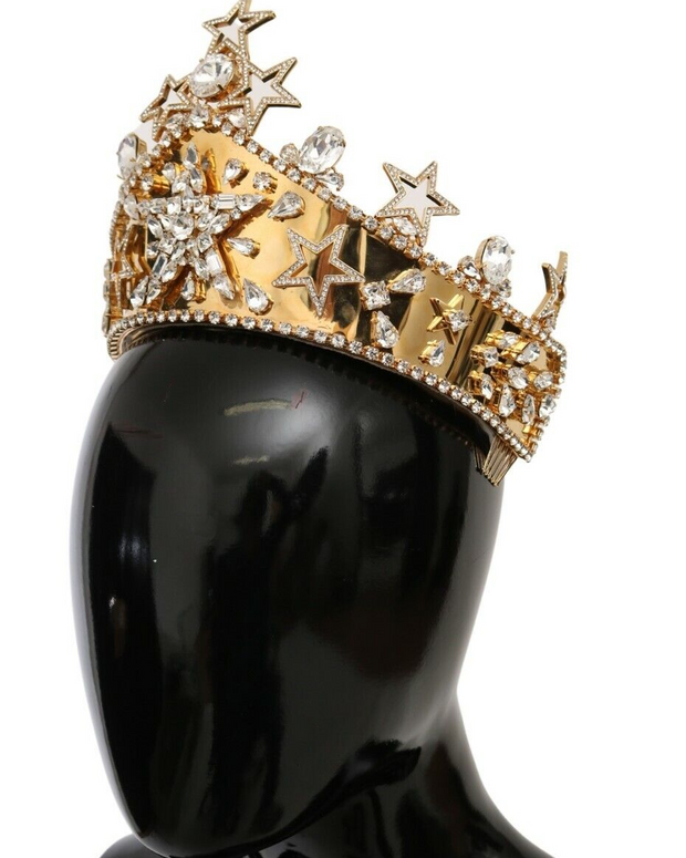 Regal Crystal Diadem Gold Tiara