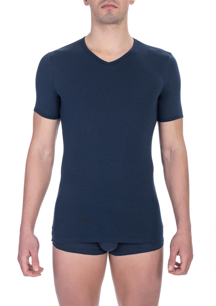 Blue Cotton Men's T-Shirt