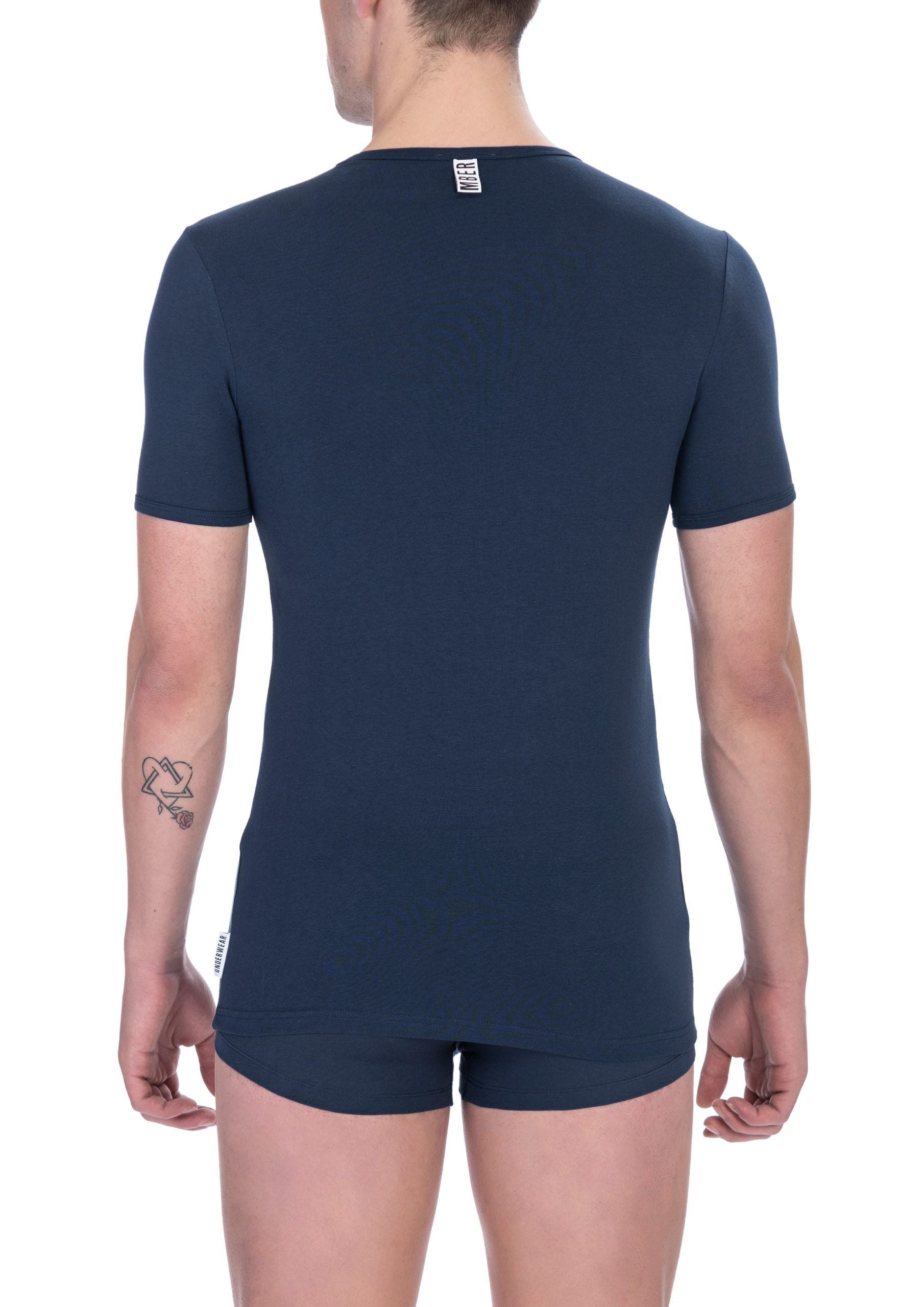 Blue Cotton Men's T-Shirt