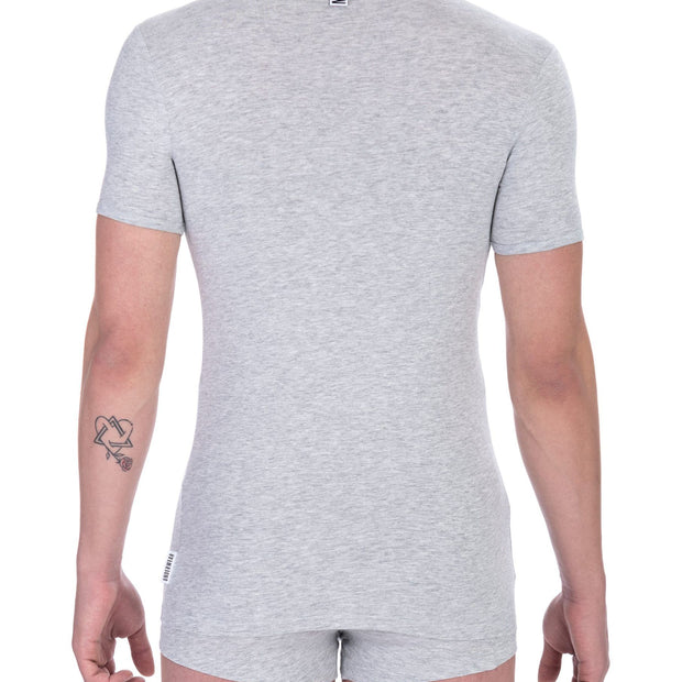 Gray Cotton Men T-Shirt