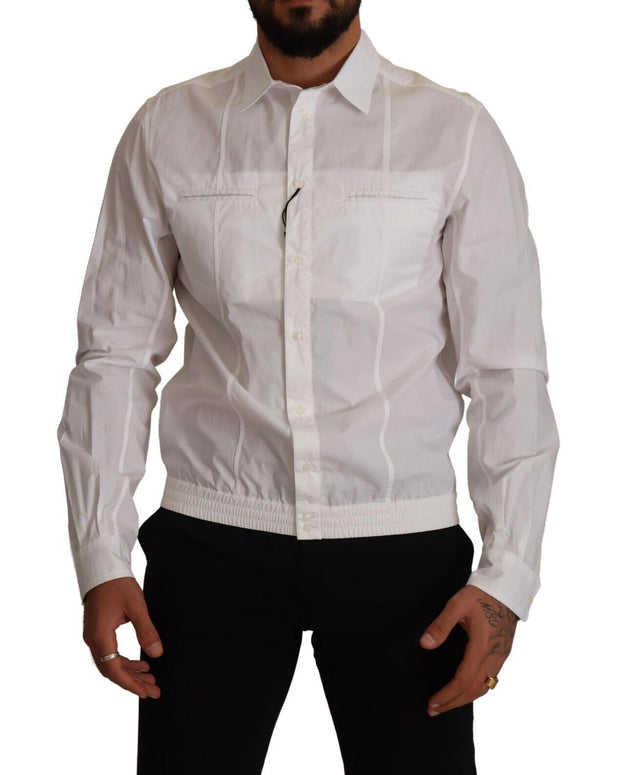 White Cotton Button Down Men Collared Shirt