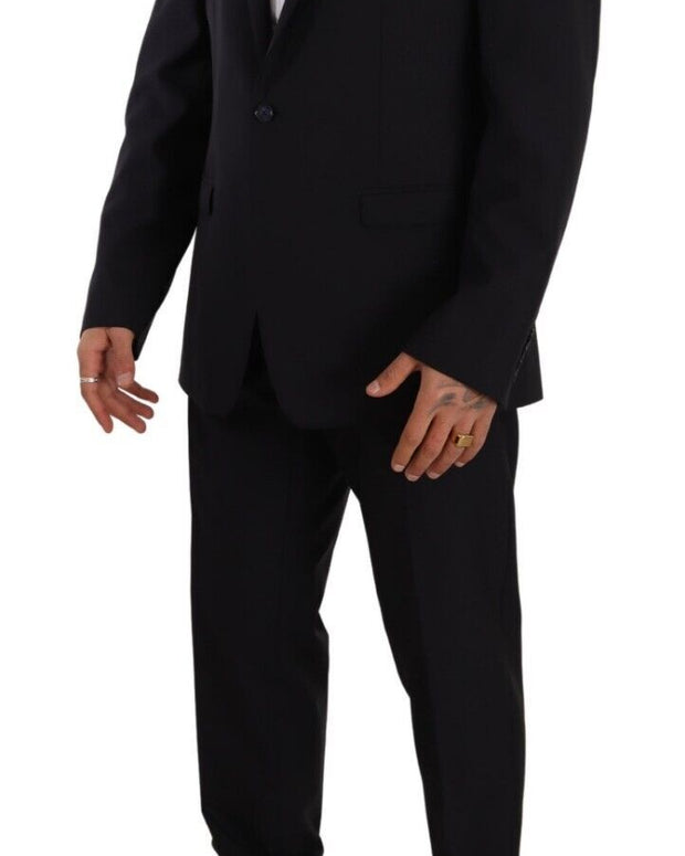 Blue GOLD Wool Single Breasted 2 Piece Suit