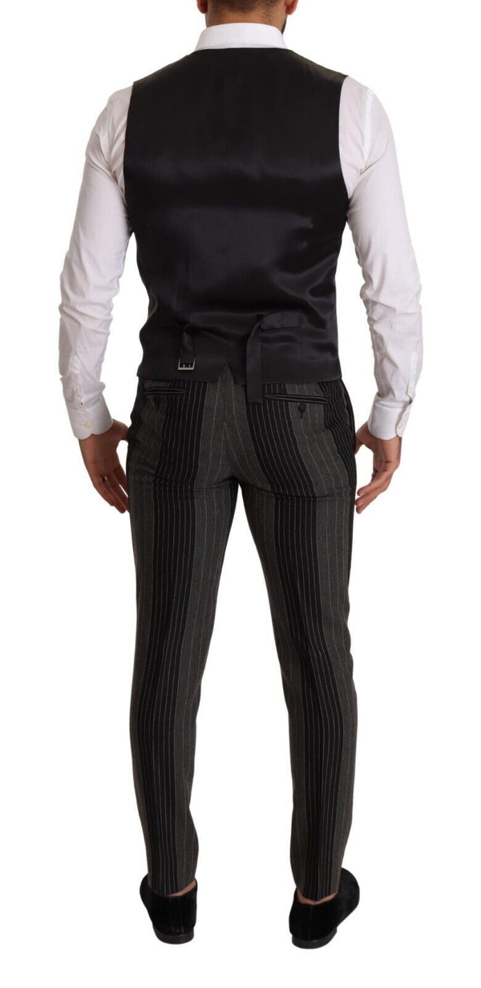 Elegant Striped Three-Piece Suit