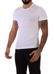 White Round Neck Cotton Stretch T-shirt Underwear