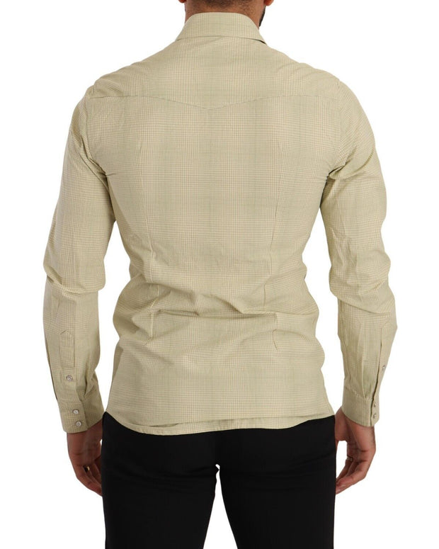 Yellow SICILIA Cotton Casual Slim Fit Shirt