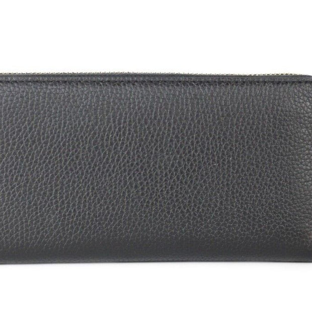 Jet Set Travel Large Black Pebble Leather Continental Wrist Wallet