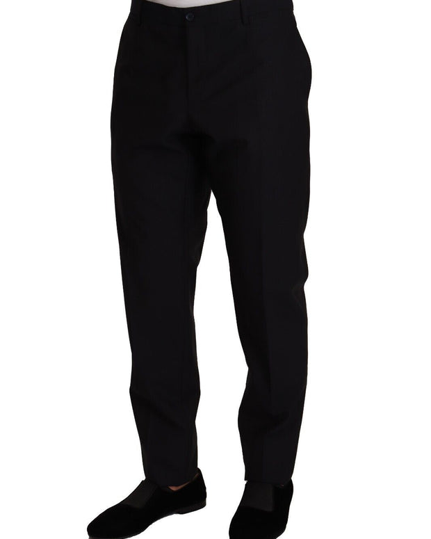 Blue Wool Silk Formal Trouser Dress Pants