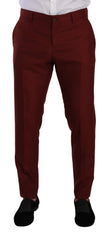 Red Cashmere Silk Dress Men Trouser Pants