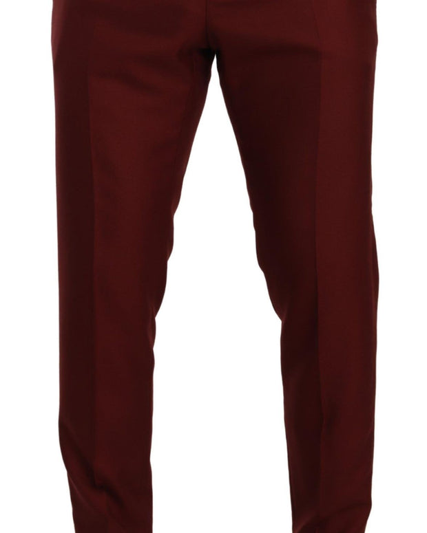 Red Cashmere Silk Dress Men Trouser Pants