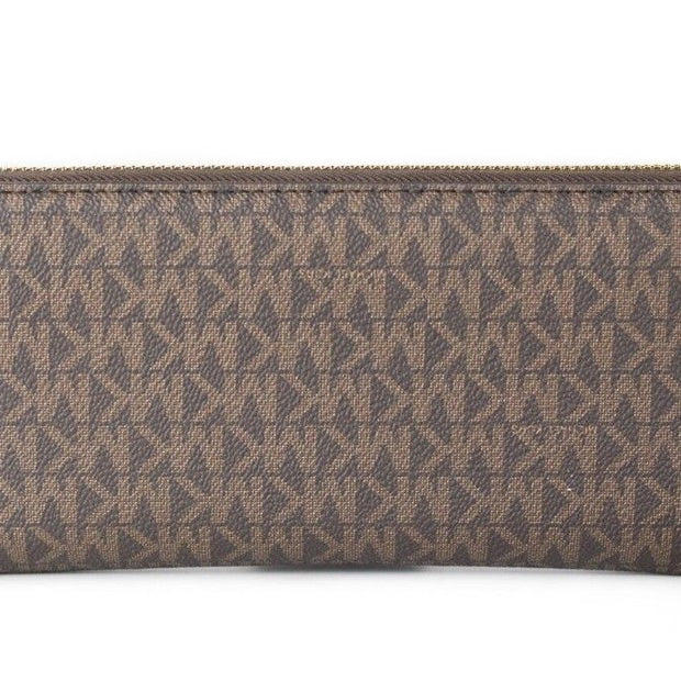 Jet Set Travel Large Brown Signature Continental Wristlet Wallet