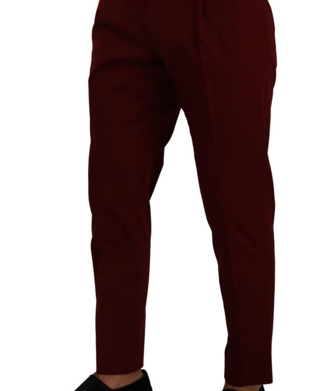 Dark Red Cotton Mens Chinos Trouser Dress Pants
