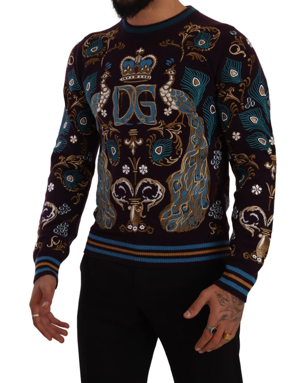 Bordeaux Cashmere DG Crown Embroidered Sweater