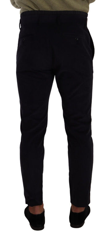 Blue Cotton Skinny Corduroy Trouser Pants