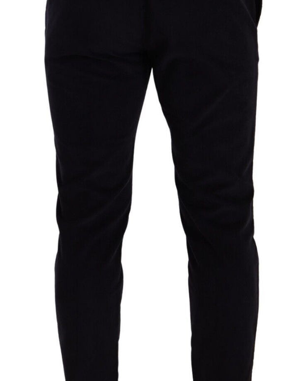 Blue Cotton Skinny Corduroy Trouser Pants