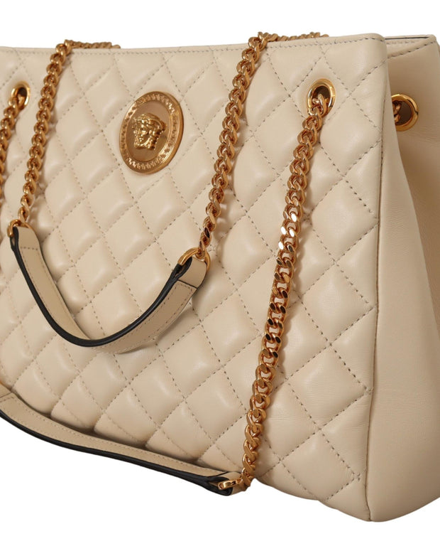 Elegant Quilted Nappa Leather Tote