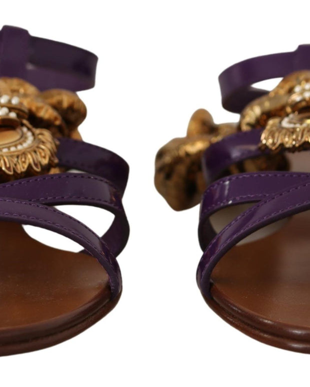 Purple Heart Chain Gladiator Flats