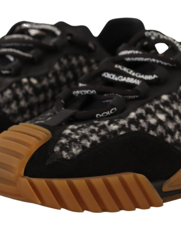 Black White Fabric Lace Up NS1 Sneakers