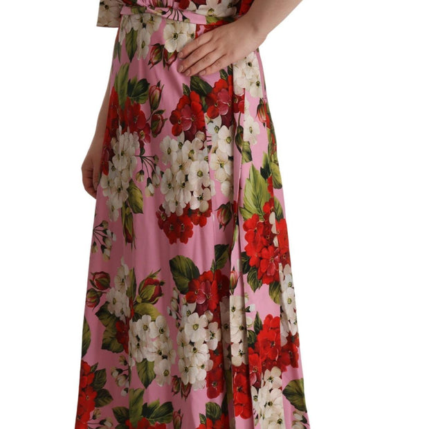 Enchanting Floral Silk Maxi Dress