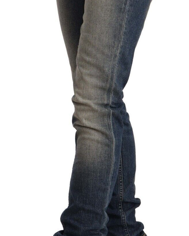 Blue Washed Skinny Cotton Blend Jeans