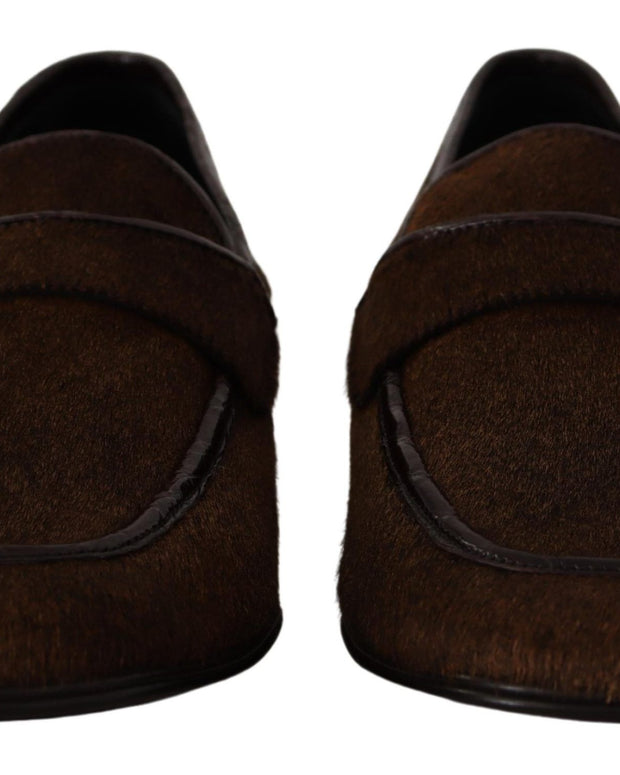 Shoes Dress Loafers Brown Leather Slip Shoes