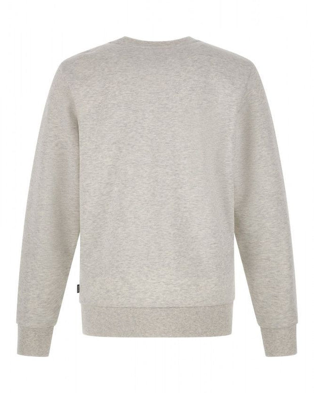 Elegant Grey Round Neck Cotton Sweatshirt