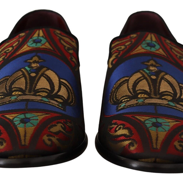 Multicolor Jacquard Slide-On Loafer Slippers