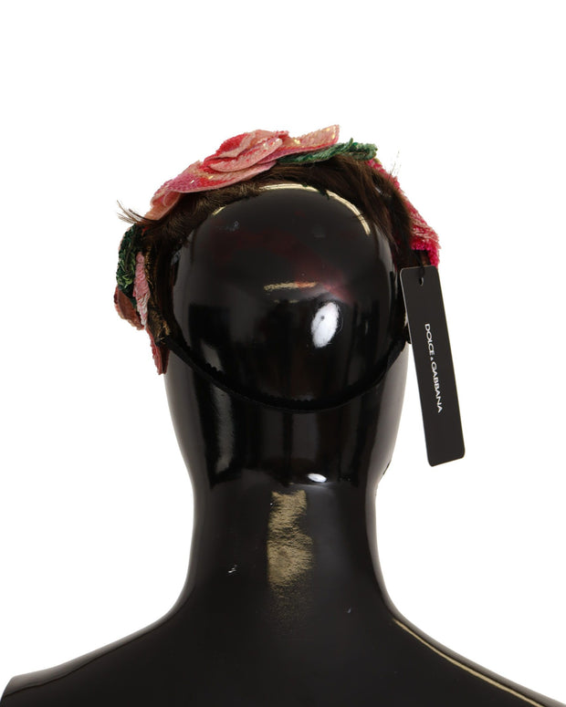 Multicolor Sequined Lurex Black Hair Headband