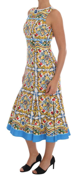 Majolica Print Midi Sheath Dress