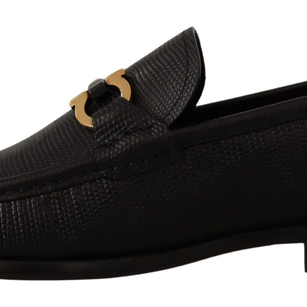 Elegant Black Calf Leather Loafers