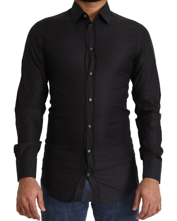 Black GOLD Cotton Slim Dress Formal Shirt