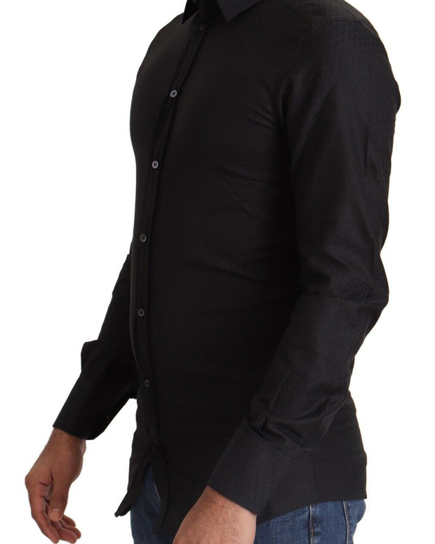 Black GOLD Cotton Slim Dress Formal Shirt