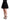 Black Knitted Nylon High Waist Mini A-line Skirt