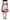 White Rose Print High Waist Midi A-line Skirt