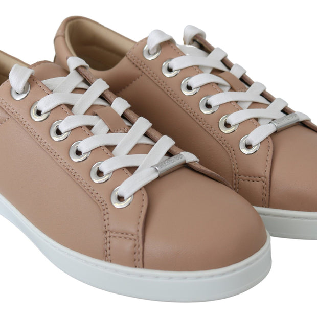 Powder Pink Nappa Leather Sneakers