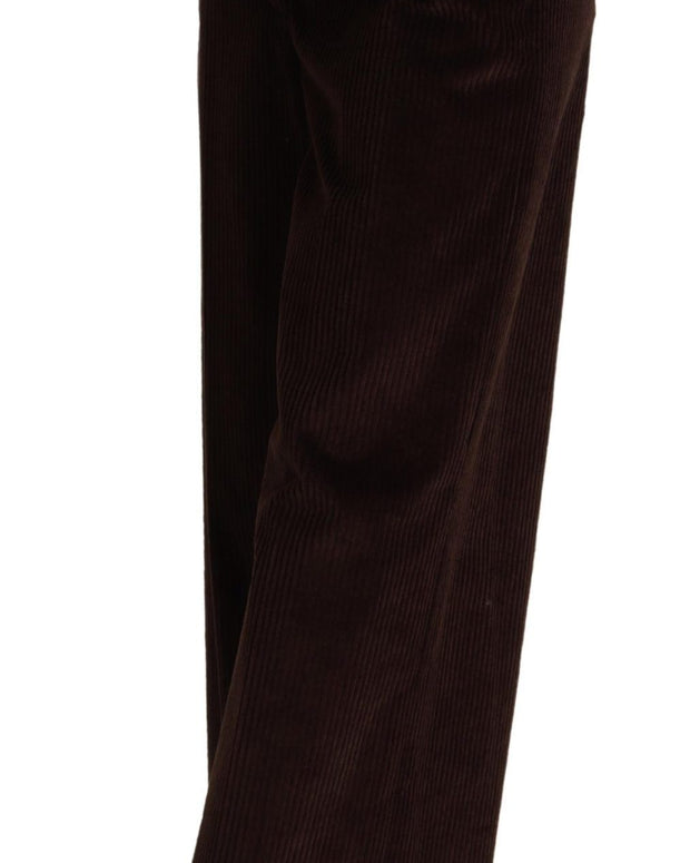 Black Cotton High Waist Trouser Wide Leg Pants
