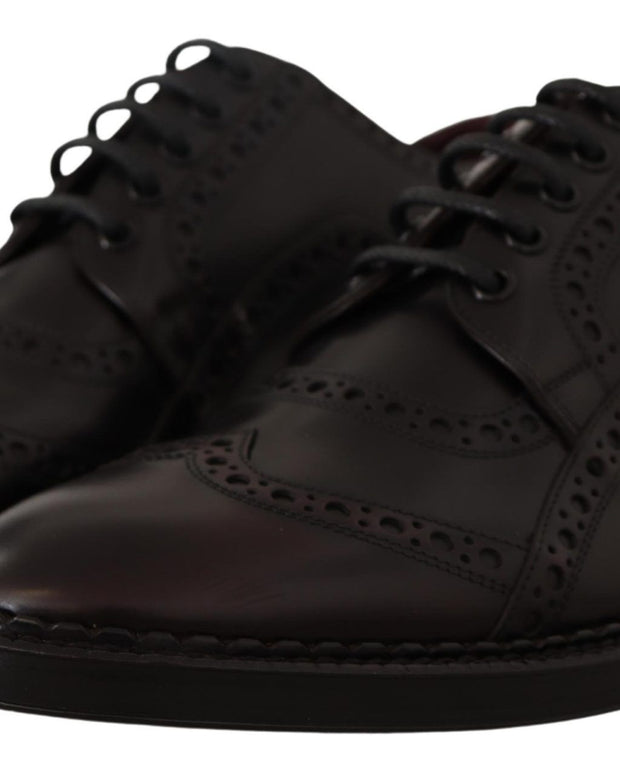 Purple Leather Oxford Wingtip Formal Shoes