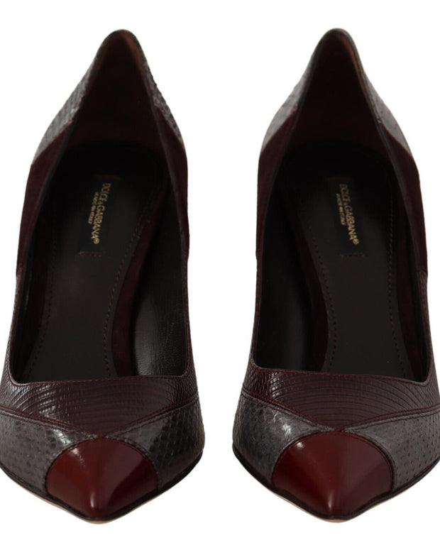 Multicolor Exotic Leather Heels Pumps Shoes