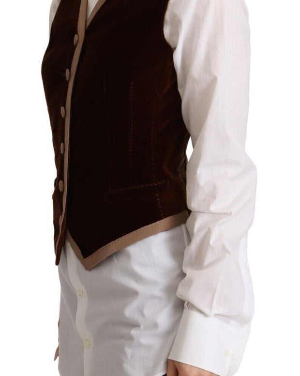 Bordeaux Velvet Cotton V-neck Sleeveless Vest Top