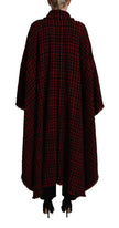 Black Red Cotton Checkered Over Coat Jacket