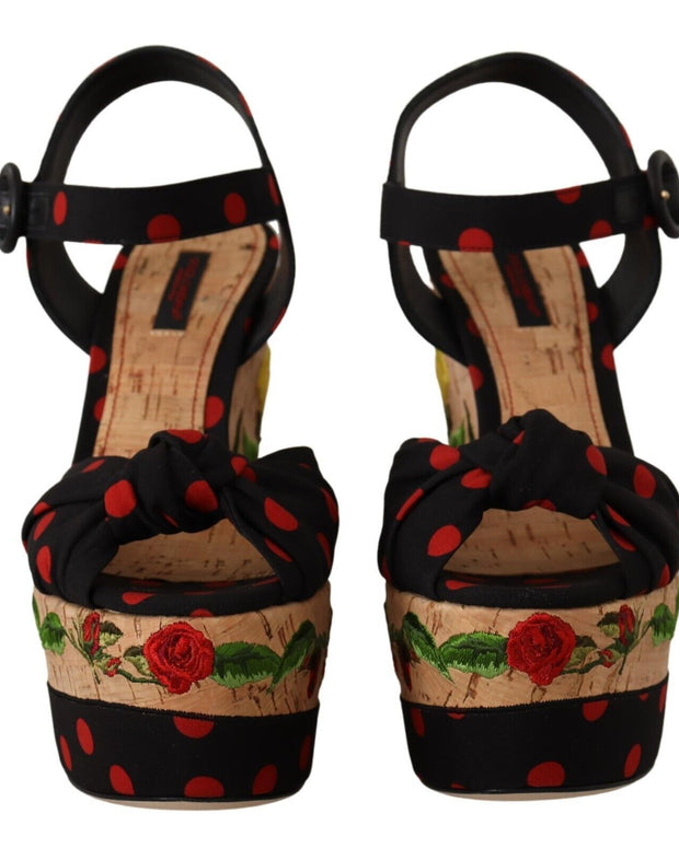 Multicolor Silk Blend Platform Heels
