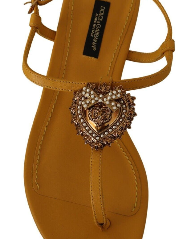 Mustard Leather Devotion Flats Sandals Shoes