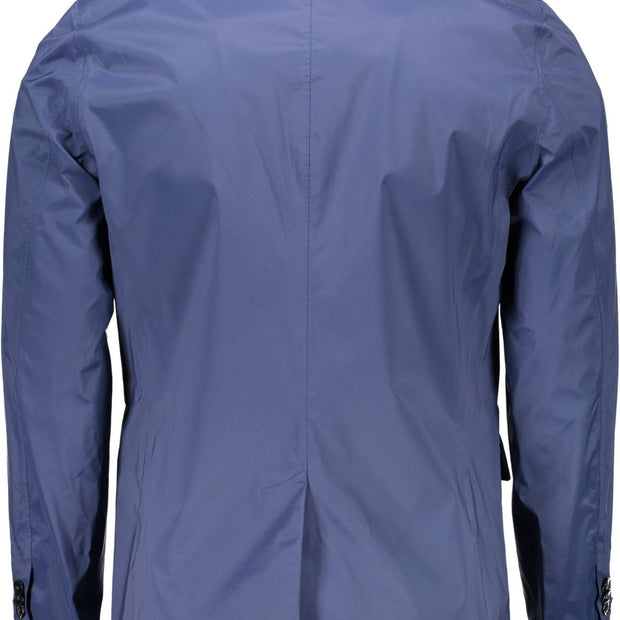 Blue Nylon Men Jacket