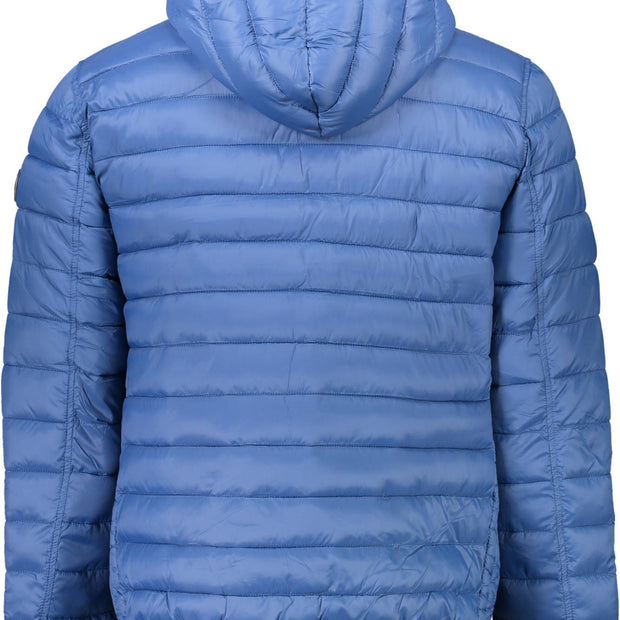 Blue Nylon Men Jacket