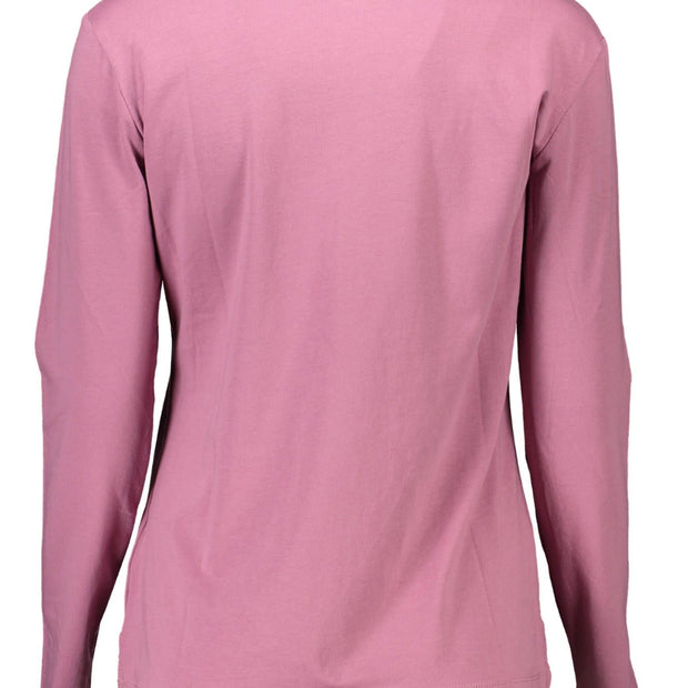 Pink Cotton Women Polo Shirt