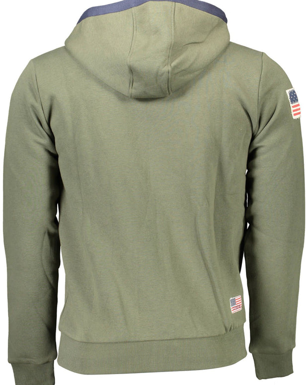 Green Cotton Men Sweater