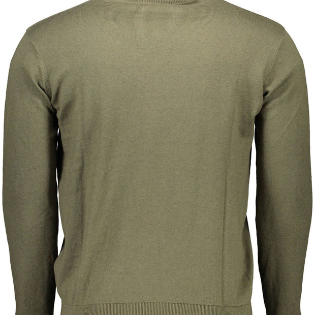 Green Cotton Men Sweater