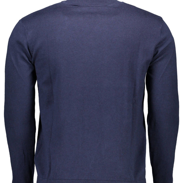 Blue Cotton Men Sweater