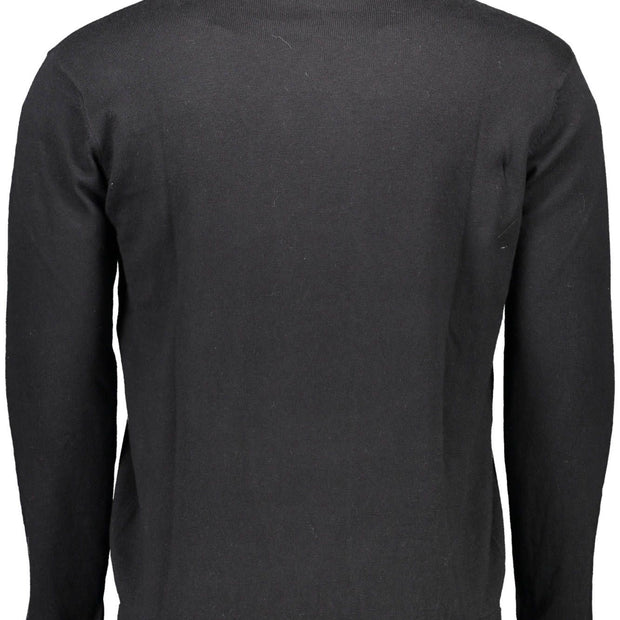 Black Cotton Men Sweater