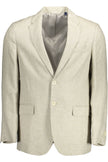 Beige Linen Men Jacket