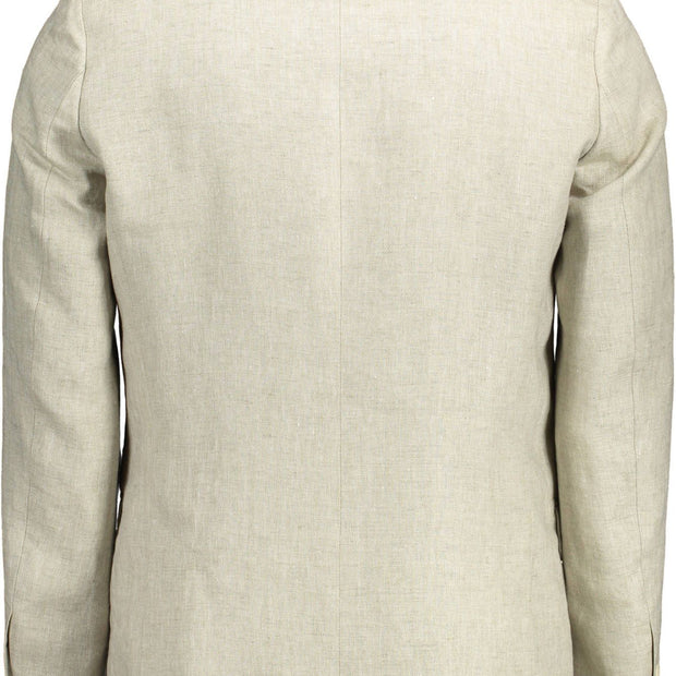 Beige Linen Men Jacket